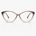 Large Cateye Transparent Brown Fashion Eyeglasses – Women