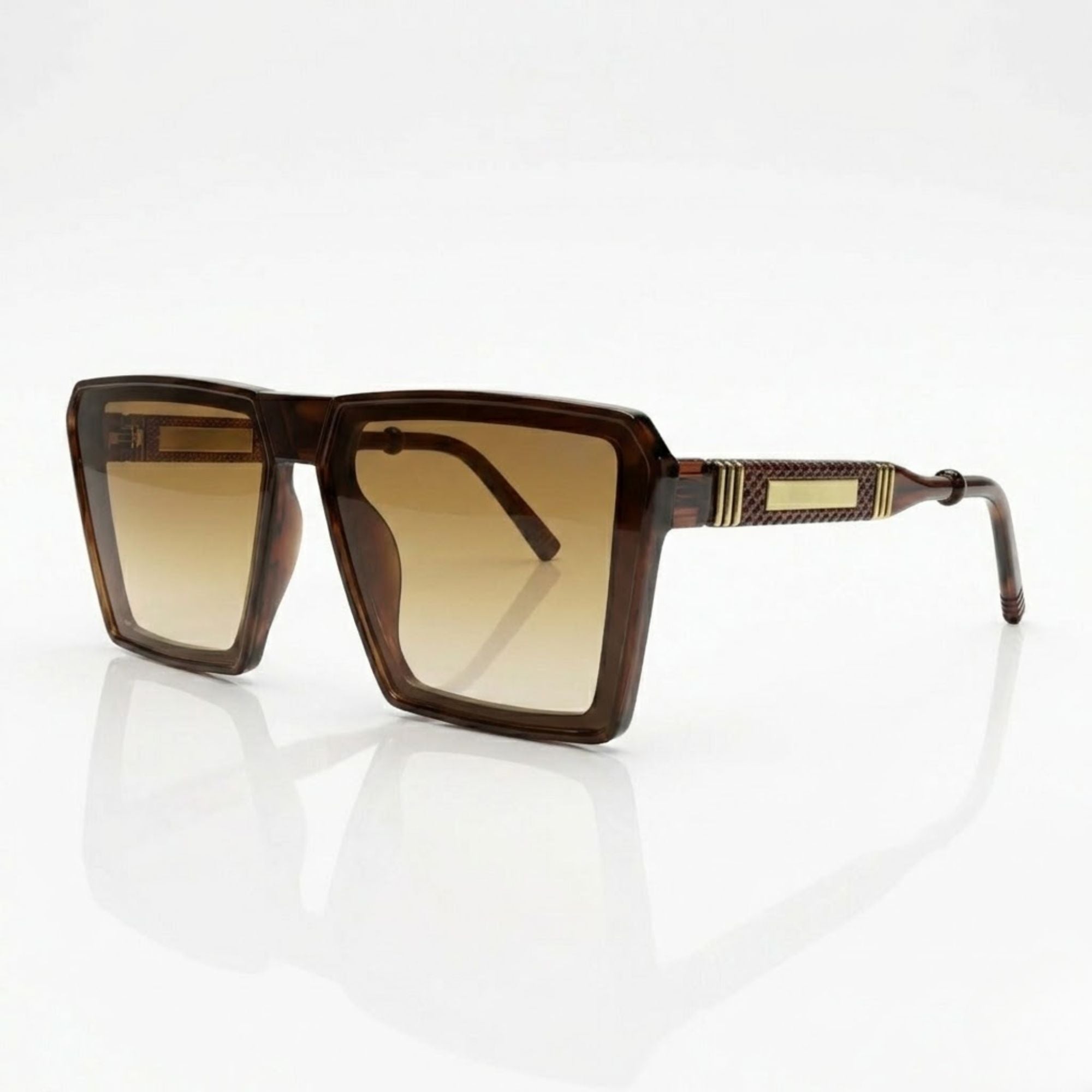 Retro Square Brown Gradient Urban Edge Sunglasses – Unisex