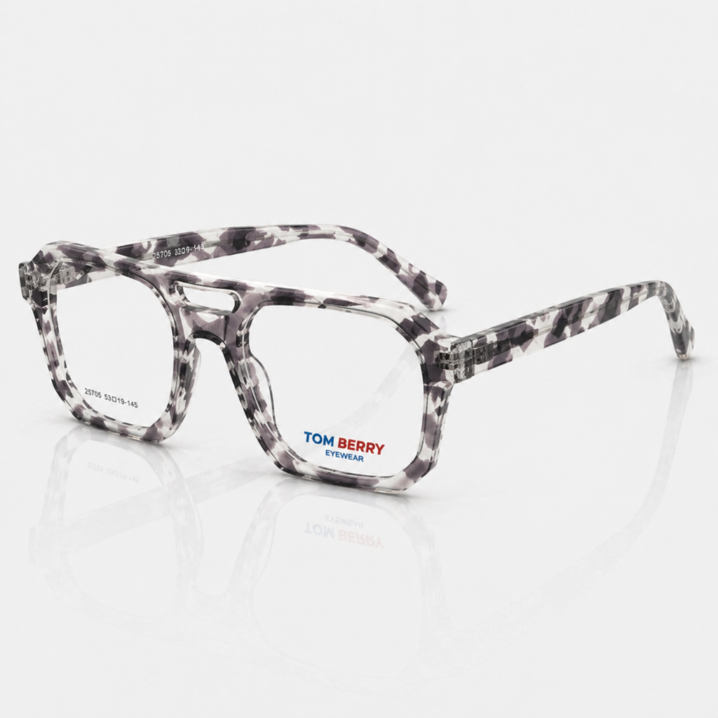 Retro Geometric Pattern Eyeglasses – Unisex
