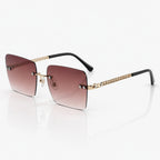 Square Rimless Sunglasses for Men – Vintage UV400 Gradient Shades