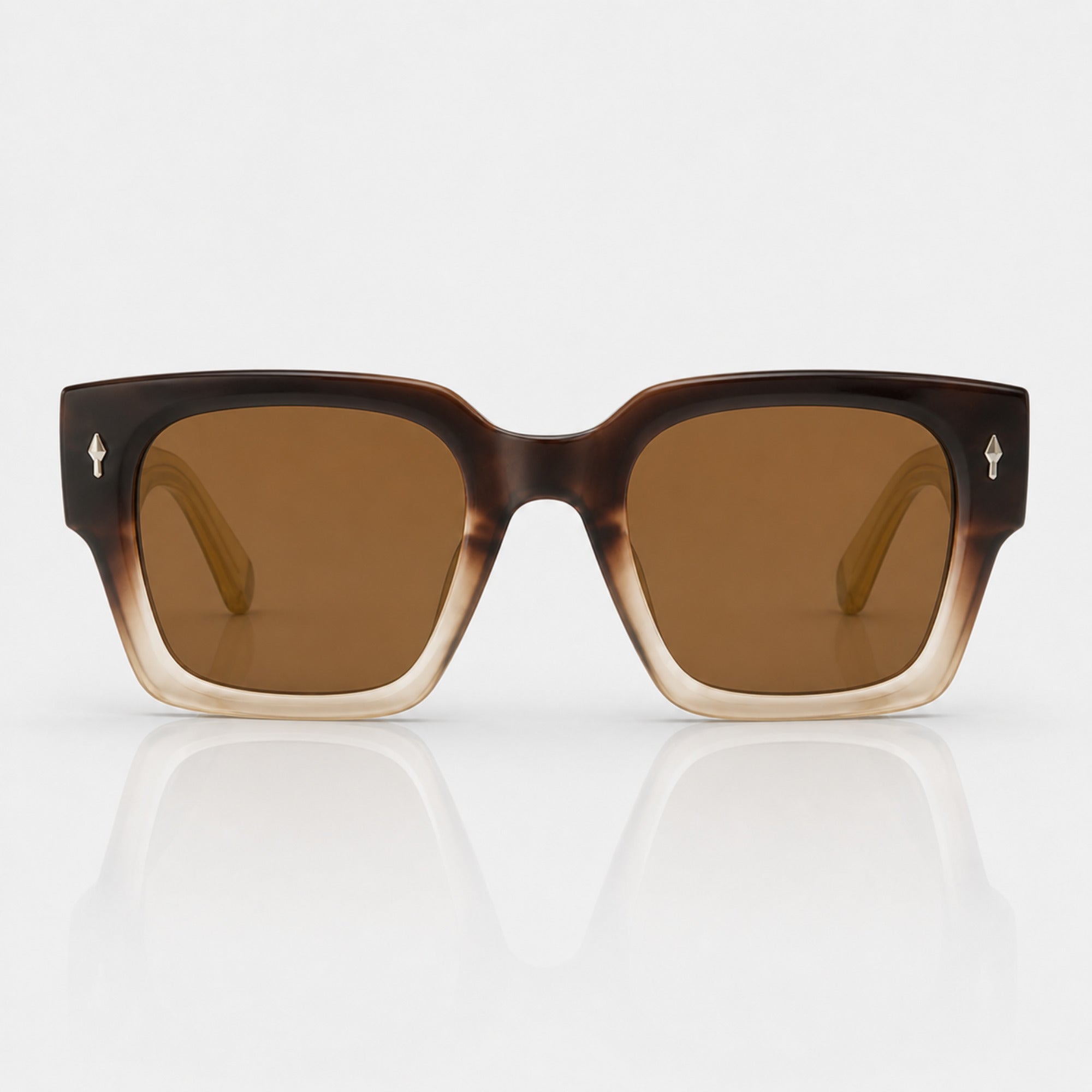 Retro Square Brown Gradient Sunglasses – Unisex UV400 Shades