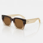 Retro Square Brown Gradient Sunglasses – Unisex UV400 Shades