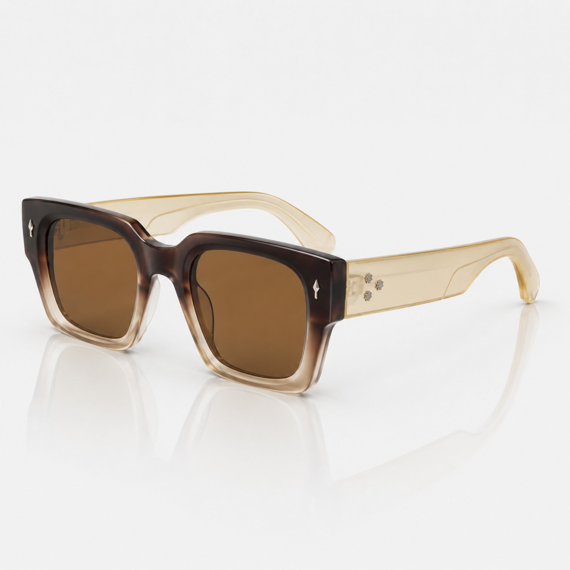 Retro Square Brown Gradient Sunglasses – Unisex UV400 Shades