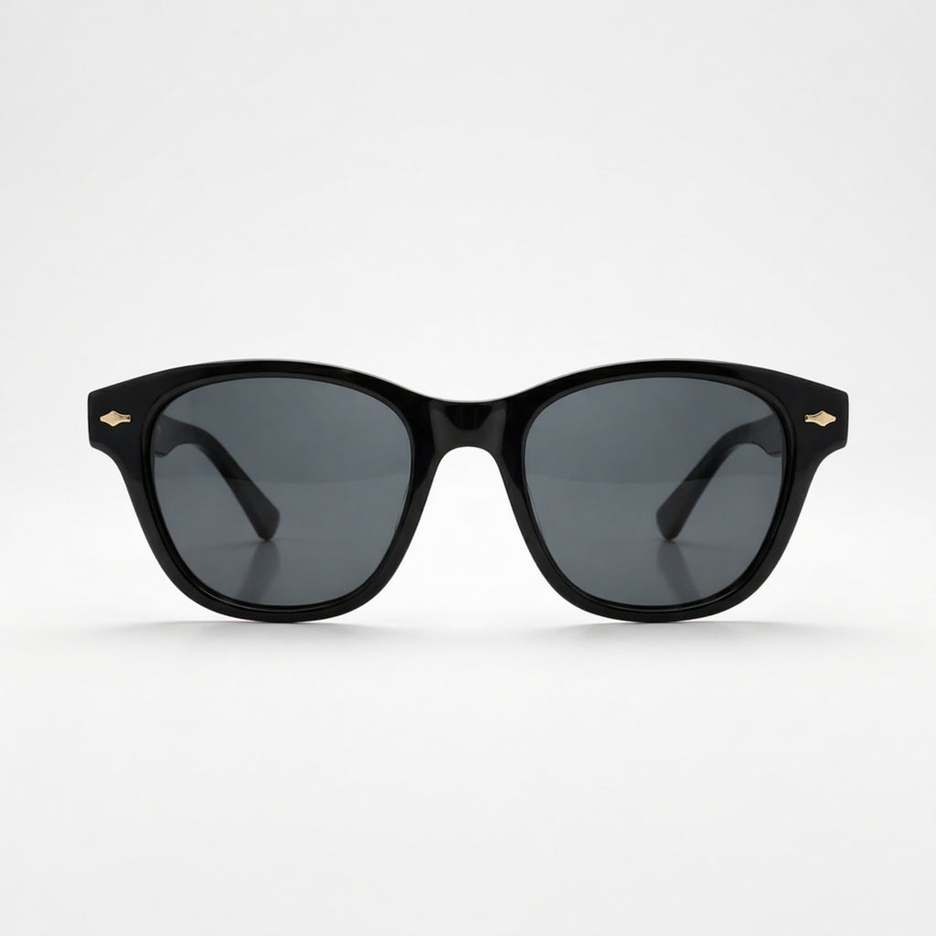 Round Cat Eye Polarized Black Sunglasses – Unisex