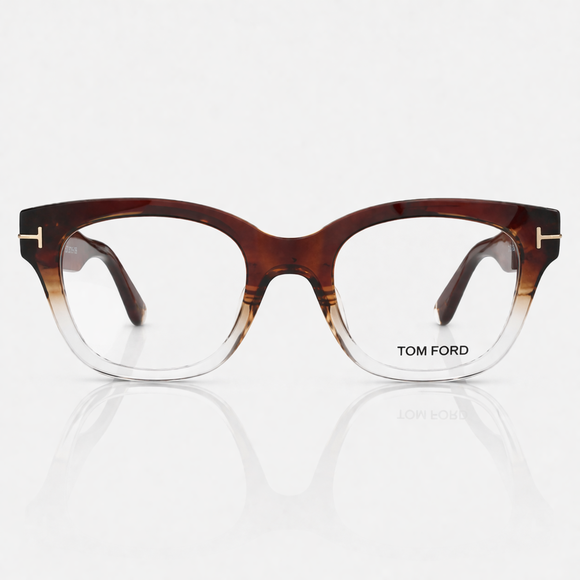 Premium Brown Gradient Rectangle Eyeglasses – Unisex