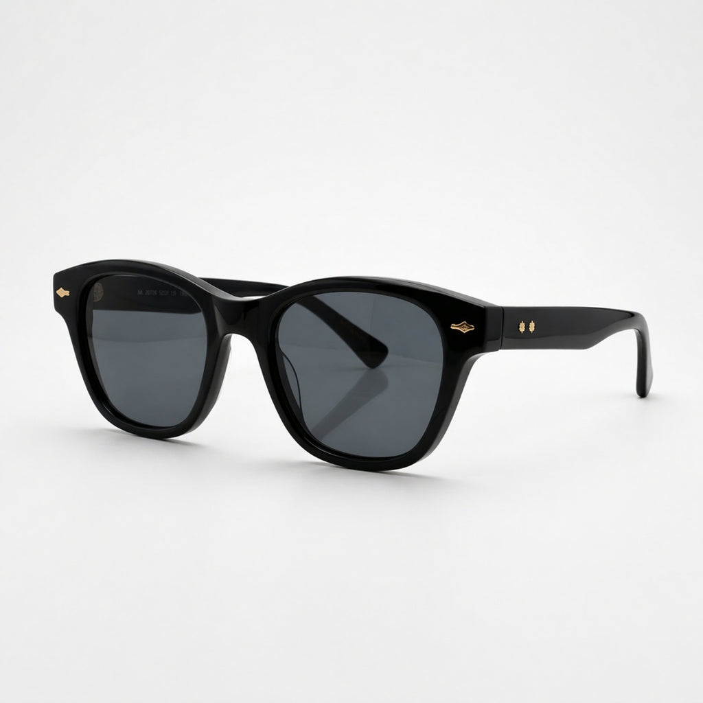 Round Cat Eye Polarized Black Sunglasses – Unisex