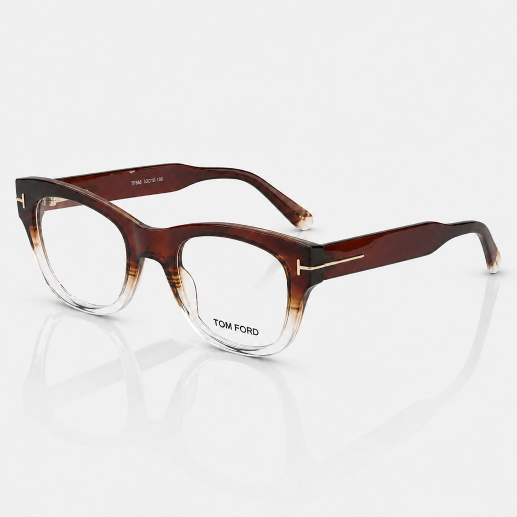 Premium Brown Gradient Rectangle Eyeglasses – Unisex
