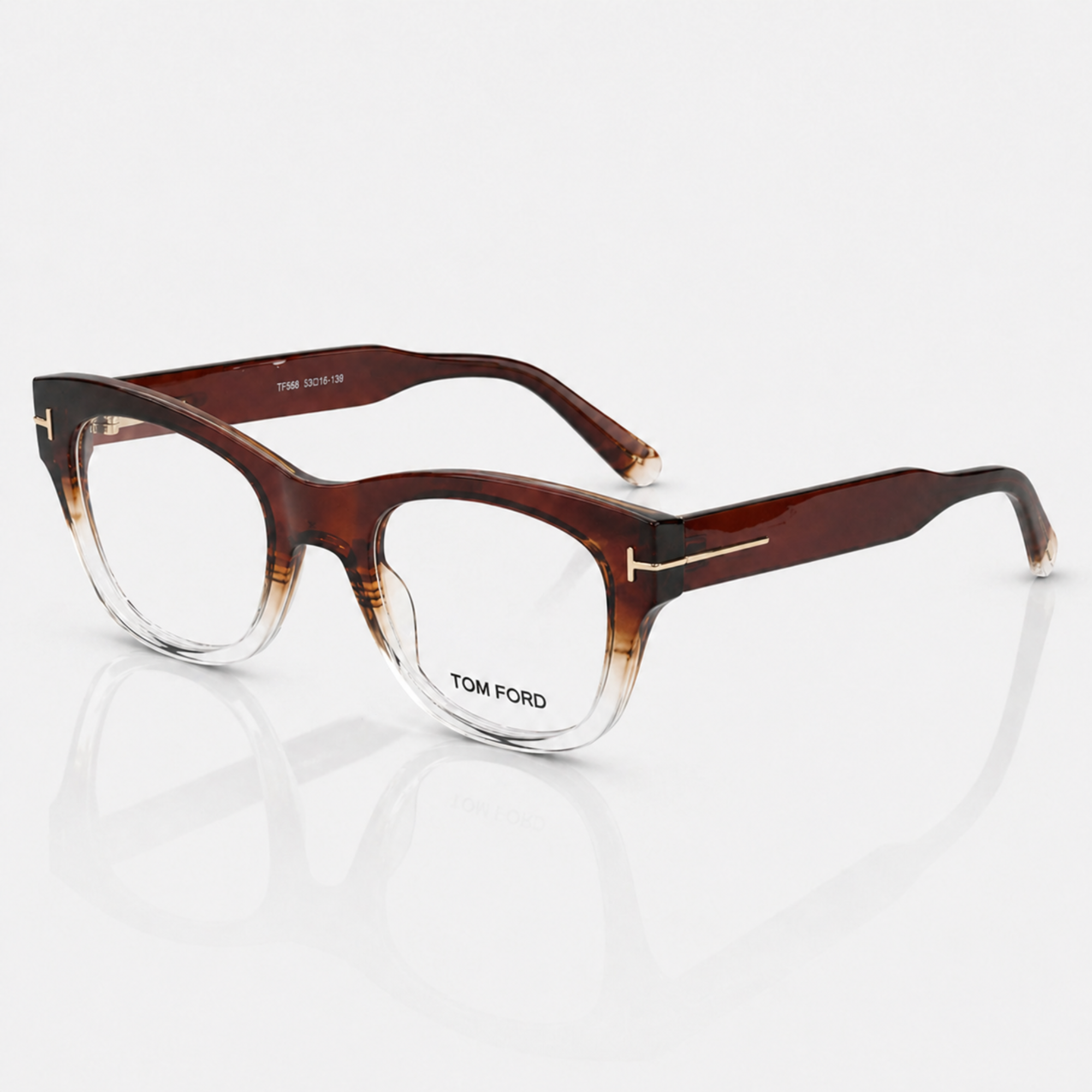 Premium Brown Gradient Rectangle Eyeglasses – Unisex