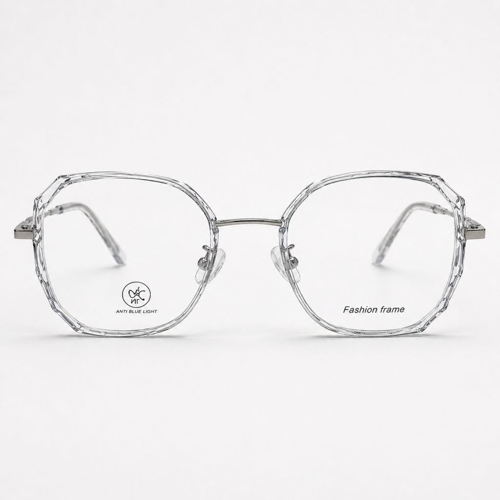 Transparent Geometric Eyeglasses – Unisex