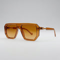 Retro Square Aviator Amber Transparent Sunglasses – Unisex