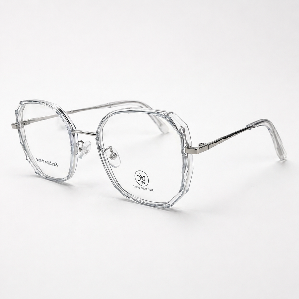 Transparent Geometric Eyeglasses – Unisex