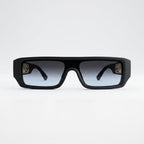 Wide Rectangle Black Gradient Jaguar Arms Sunglasses – Unisex
