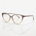 Large Cateye Transparent Brown Fashion Eyeglasses – Women