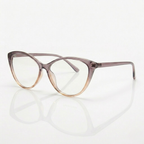 Large Cateye Transparent Brown Fashion Eyeglasses – Women