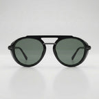 Retro Steampunk Round Black Double Bridge Sunglasses – Unisex