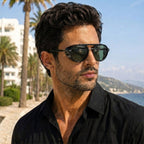 Retro Steampunk Round Black Double Bridge Sunglasses – Unisex
