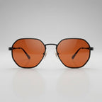 Retro Orange Tinted Polarized Black Metal Sunglasses – Unisex