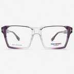 Transparent Purple Rectangle Eyeglasses – Unisex