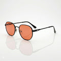 Retro Orange Tinted Polarized Black Metal Sunglasses – Unisex