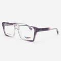 Transparent Purple Rectangle Eyeglasses – Unisex