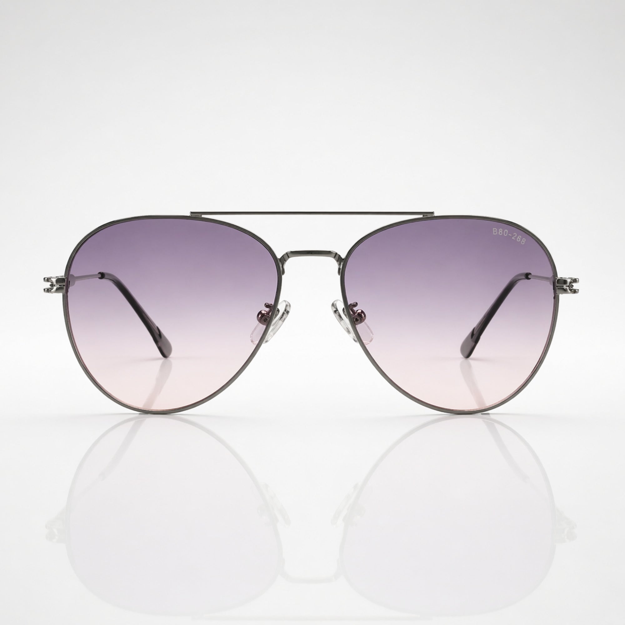 Aviator Purple Gradient Gunmetal Metal Sunglasses – Unisex