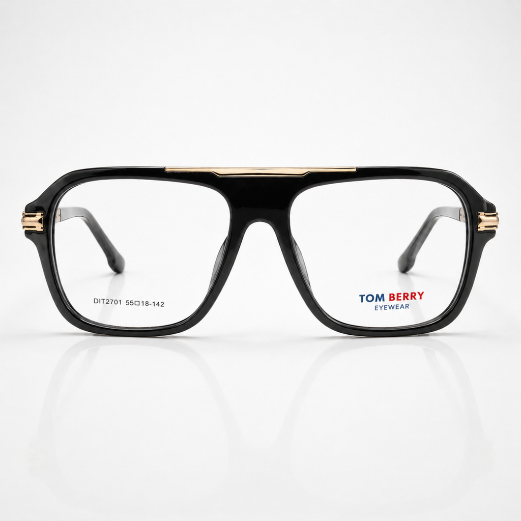 Luxury Black Aviator Eyeglasses – Unisex