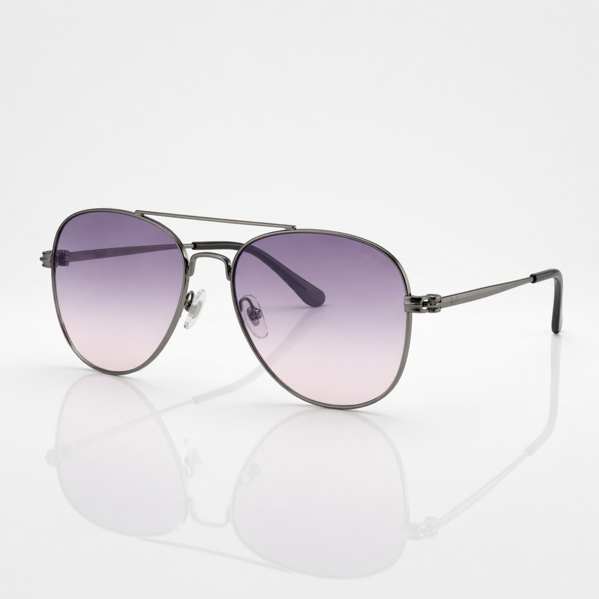 Aviator Purple Gradient Gunmetal Metal Sunglasses – Unisex