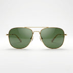 American Optical AO Pilot Sunglasses Gold Green | Military Aviator Style