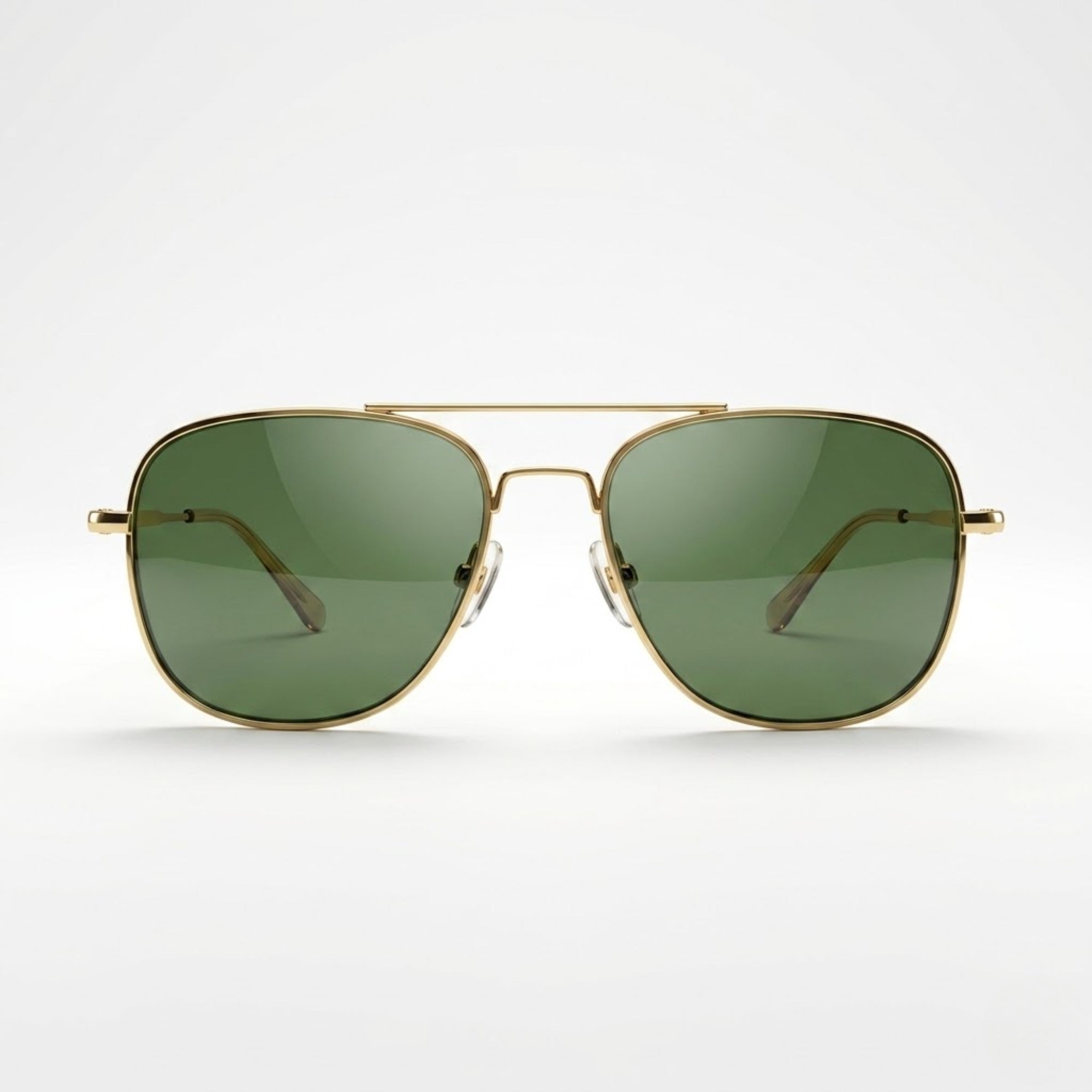 American Optical AO Pilot Sunglasses Gold Green | Military Aviator Style