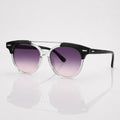 Round Gradient Purple Twin Bridge Black Transparent Sunglasses – Unisex