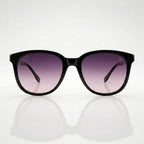 Oversized Round Purple Gradient Black Polarized Sunglasses – Women