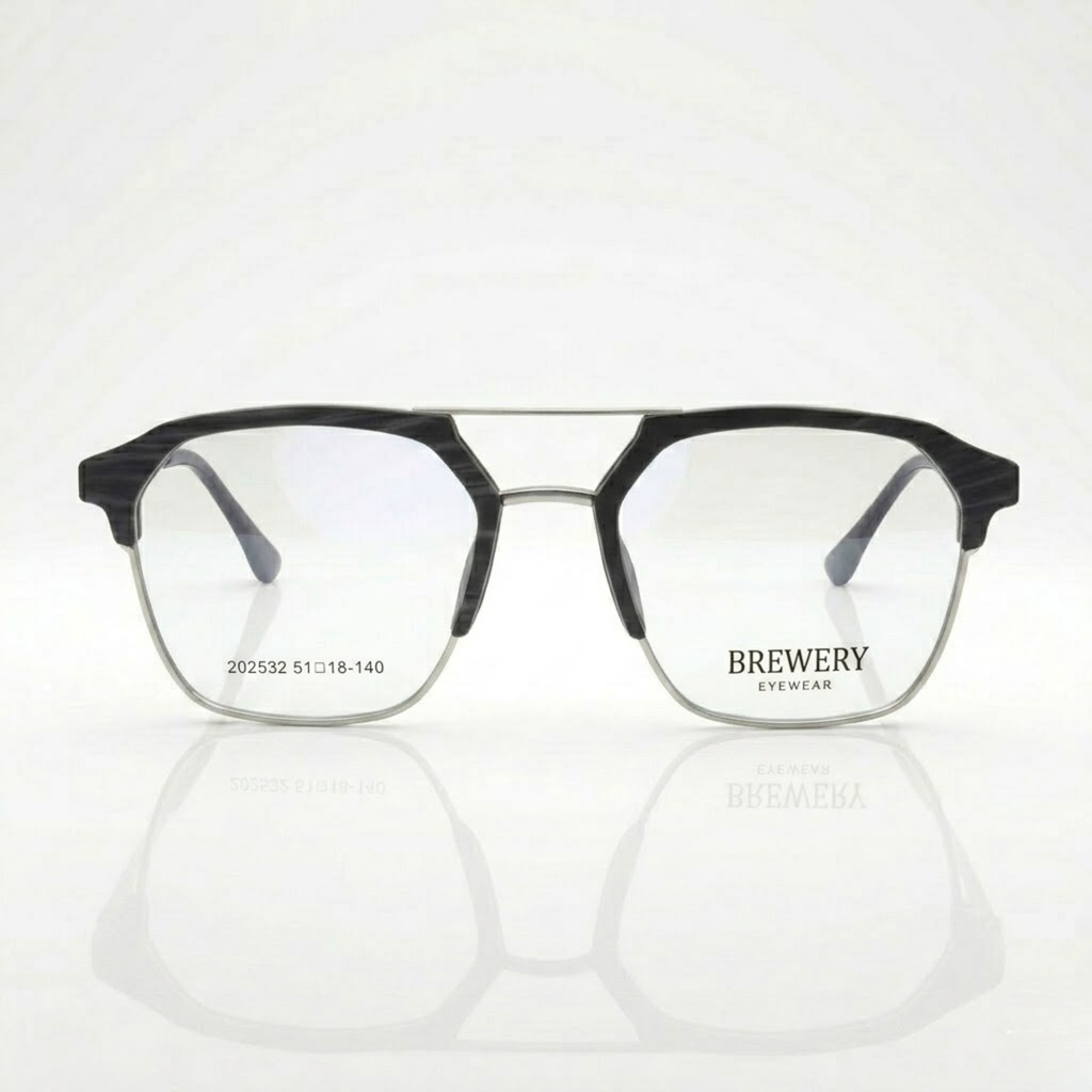 Modern Black Geometric Eyeglasses – Unisex
