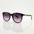 Oversized Round Purple Gradient Black Polarized Sunglasses – Women