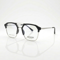 Modern Black Geometric Eyeglasses – Unisex
