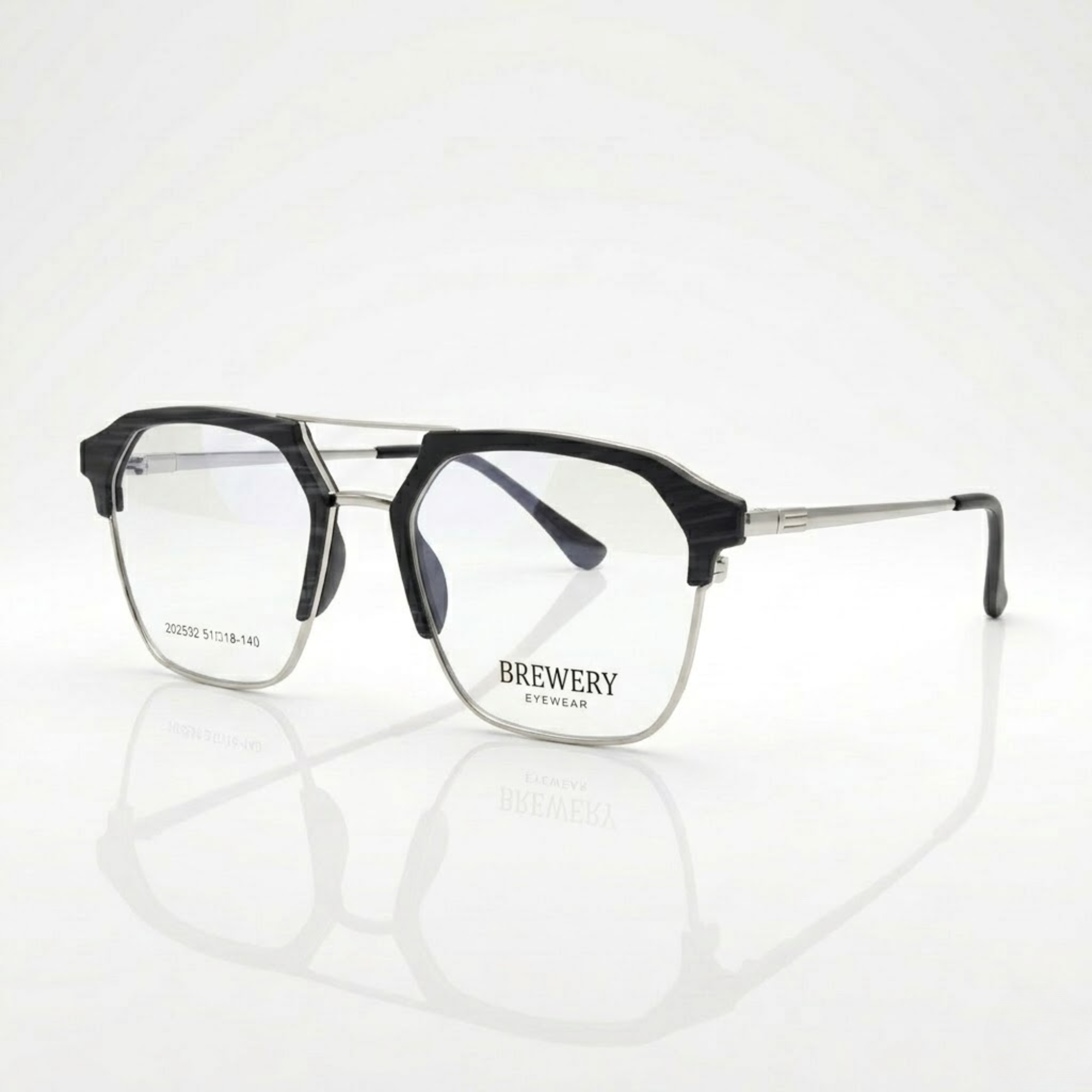Modern Black Geometric Eyeglasses – Unisex