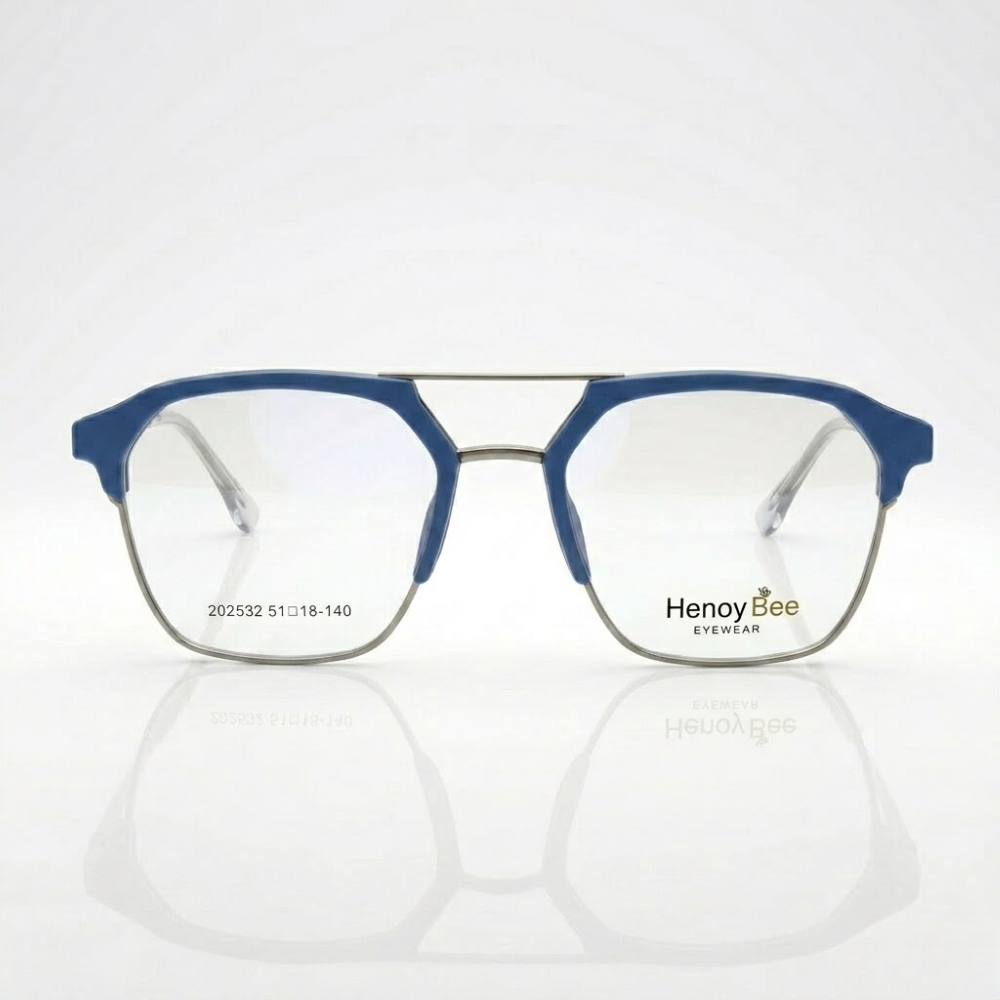 Modern Blue Geometric Eyeglasses – Unisex