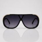 Oversized Gradient Black Flat Top Sunglasses – Unisex