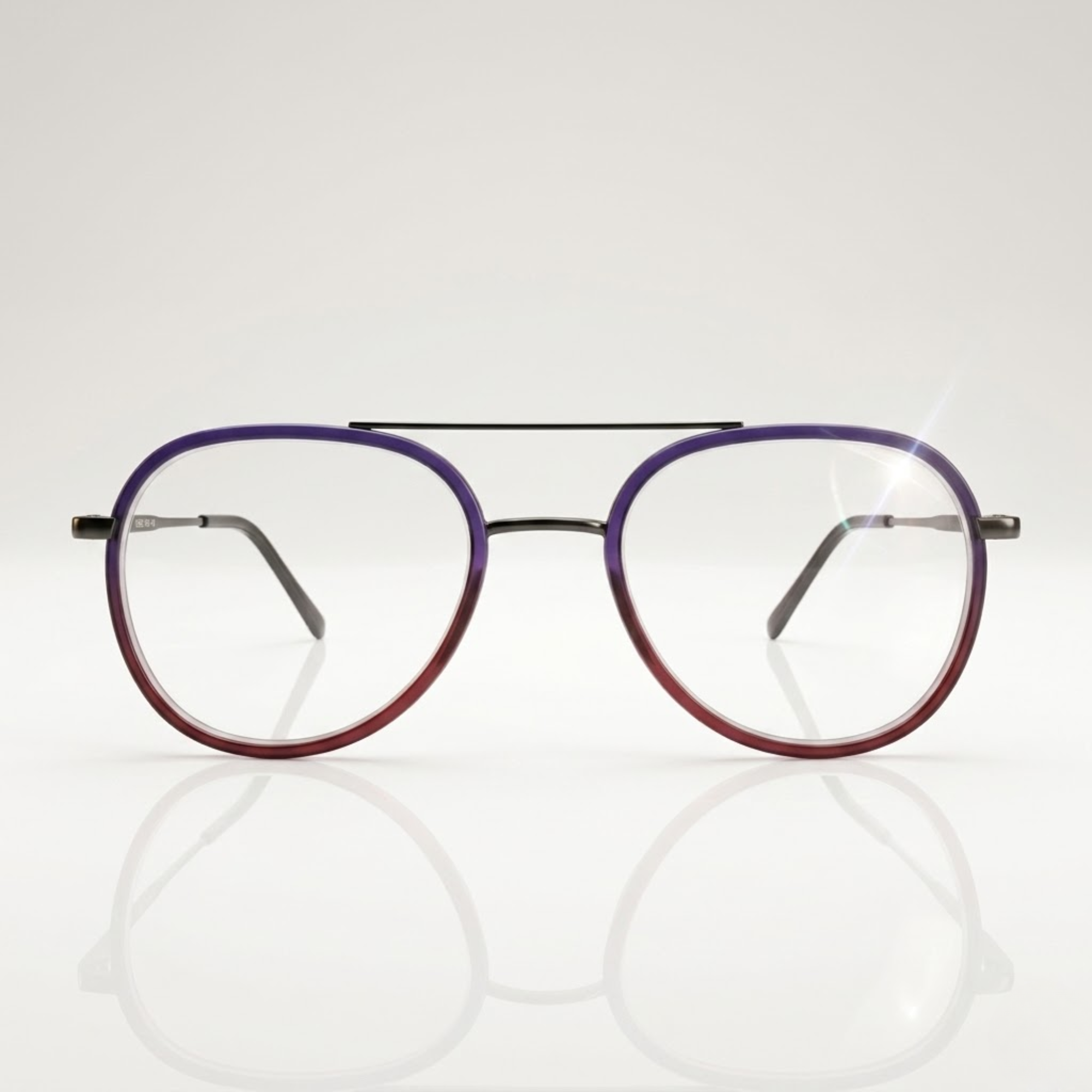 Dual Color Round Aviator Eyeglasses – Unisex