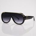 Oversized Gradient Black Flat Top Sunglasses – Unisex