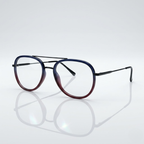 Dual Color Round Aviator Eyeglasses – Unisex