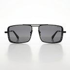 Vincent Chase Square Grey Lens Black Metal Sunglasses – Unisex