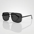Vincent Chase Square Grey Lens Black Metal Sunglasses – Unisex