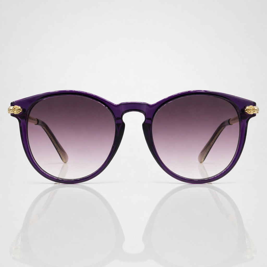 LOF Round Purple Gradient Designer Sunglasses – Women