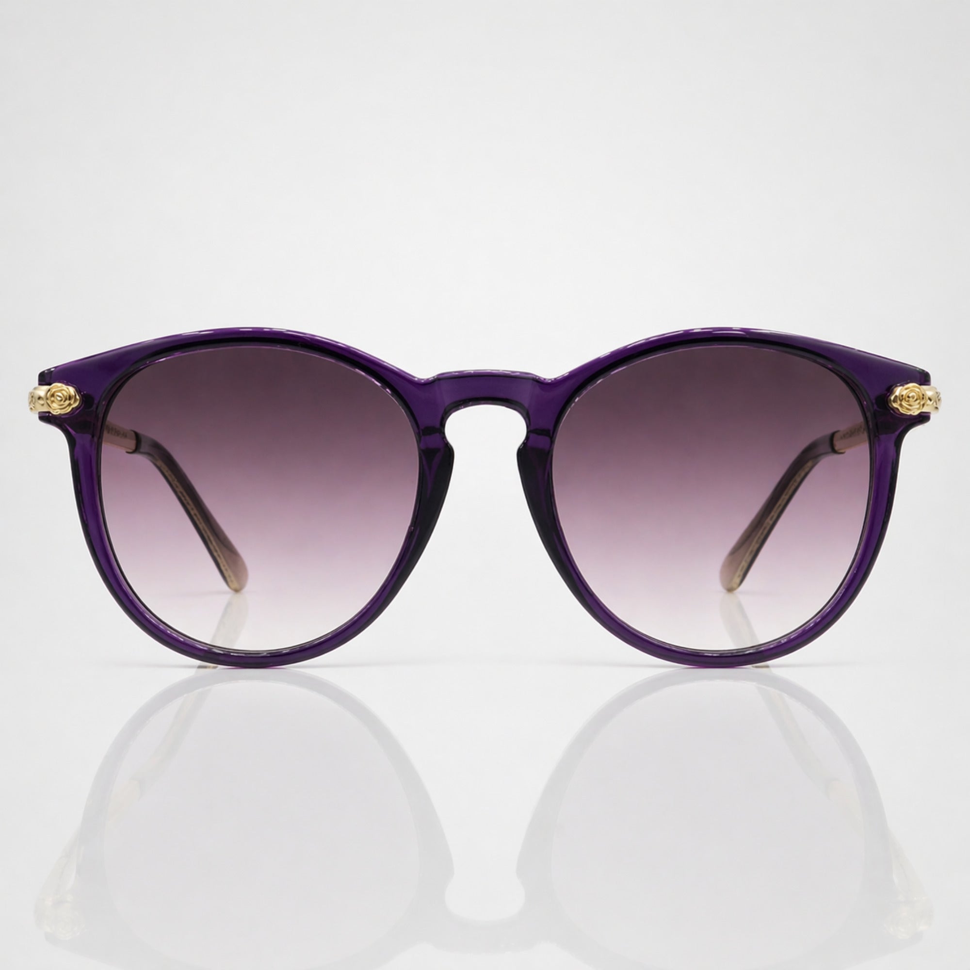 LOF Round Purple Gradient Designer Sunglasses – Women