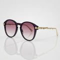 LOF Round Purple Gradient Designer Sunglasses – Women