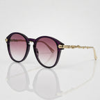 LOF Round Purple Gradient Designer Sunglasses – Women