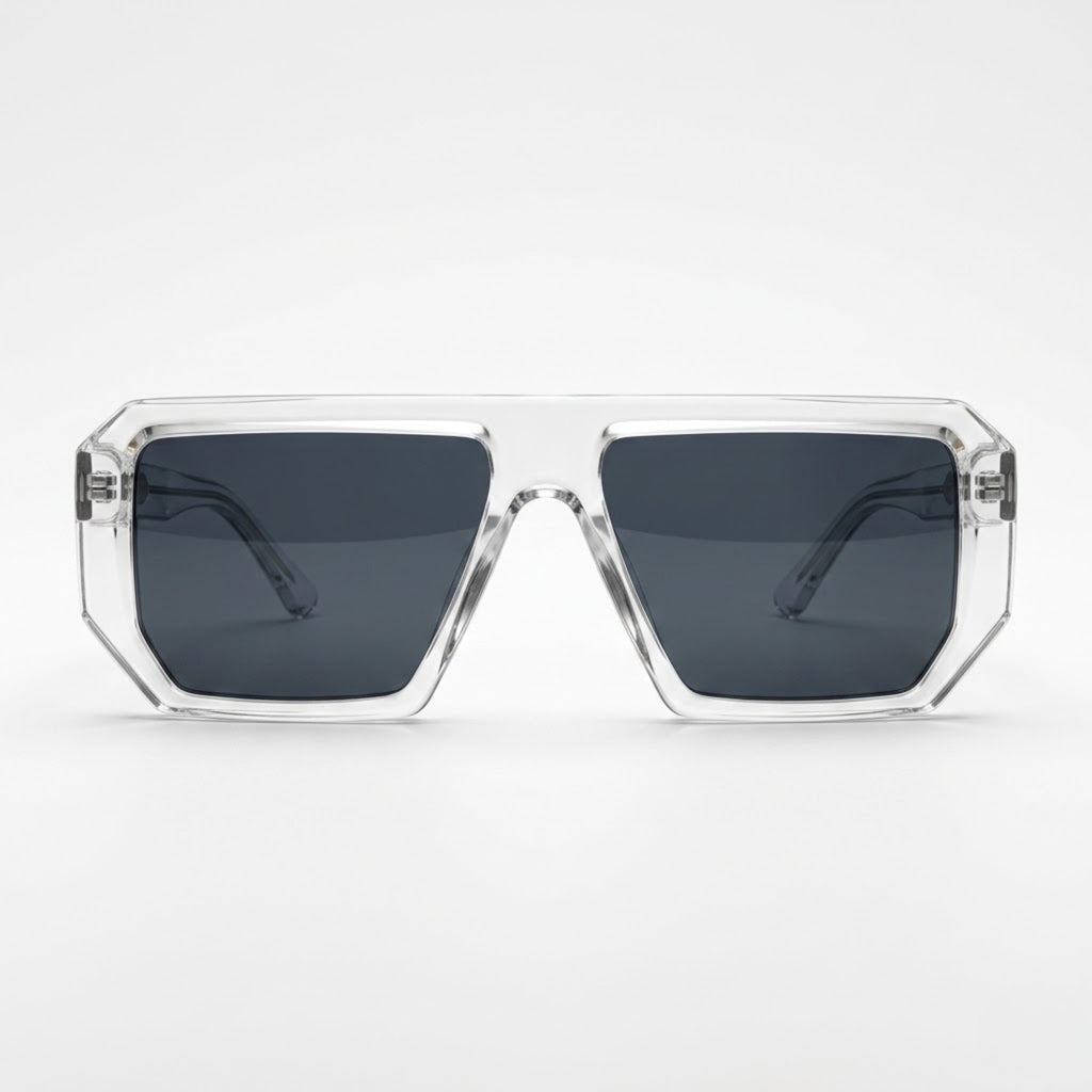 Transparent  Square Shape Crystal Matte Sunglasses – Unisex
