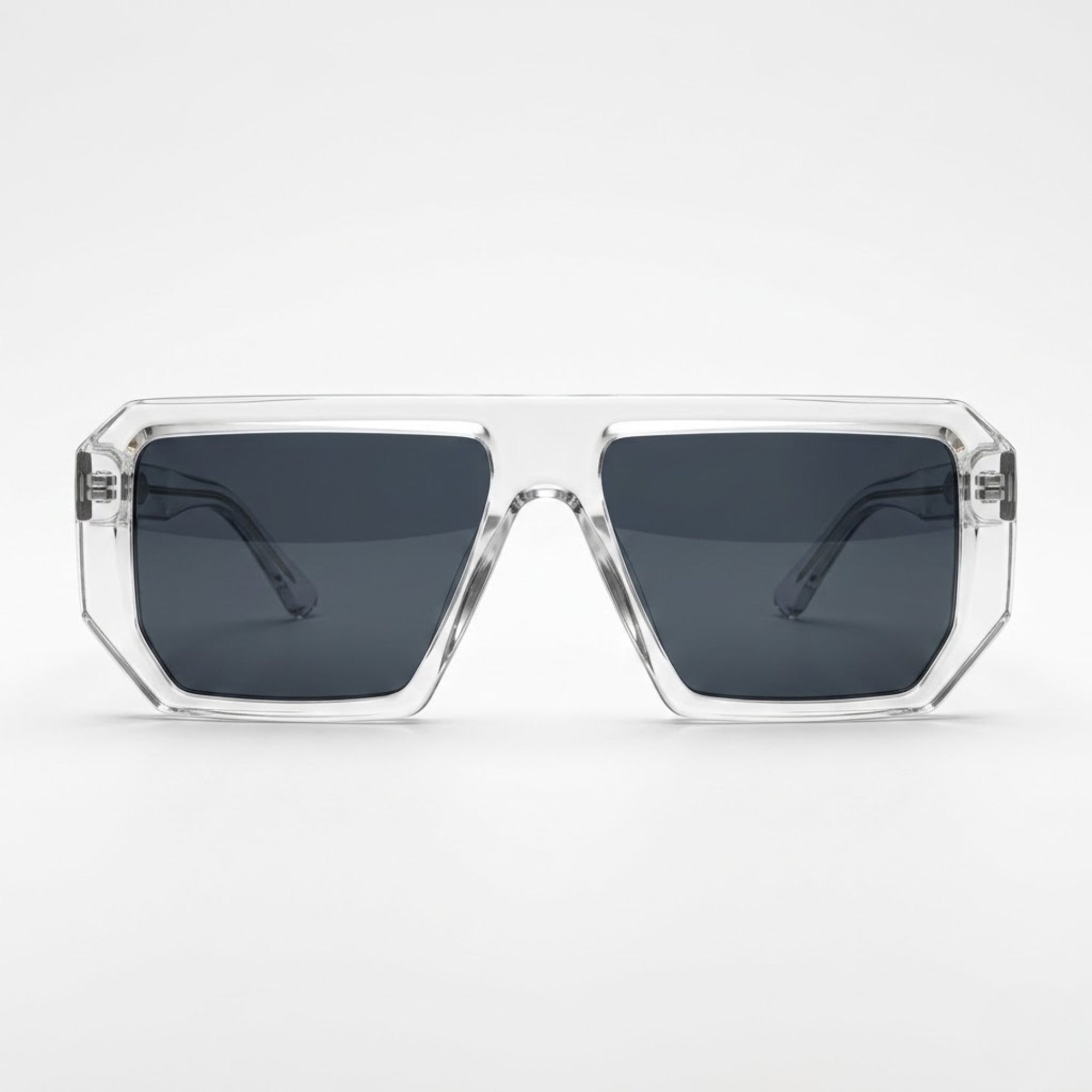 Transparent  Square Shape Crystal Matte Sunglasses – Unisex