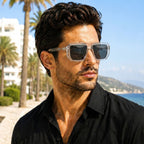 Transparent  Square Shape Crystal Matte Sunglasses – Unisex