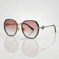 Geometric Pink Gradient Gold Metal Sunglasses – Women